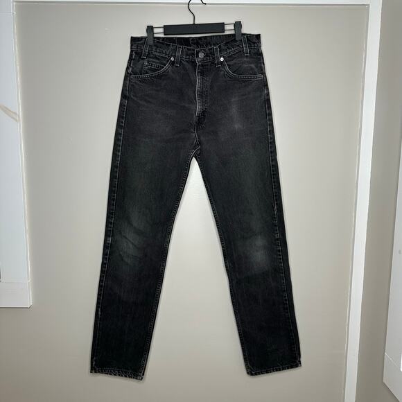 vintage Levi's orange tag Regular Fit Slim Leg black‎ distressed denim